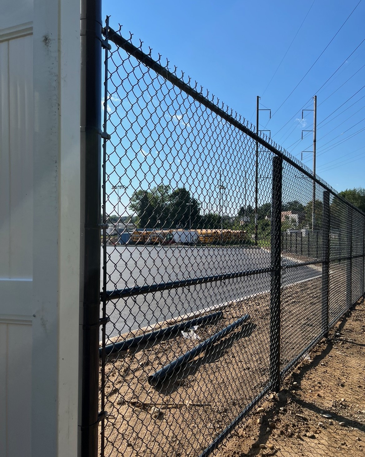 Chain link fence installation