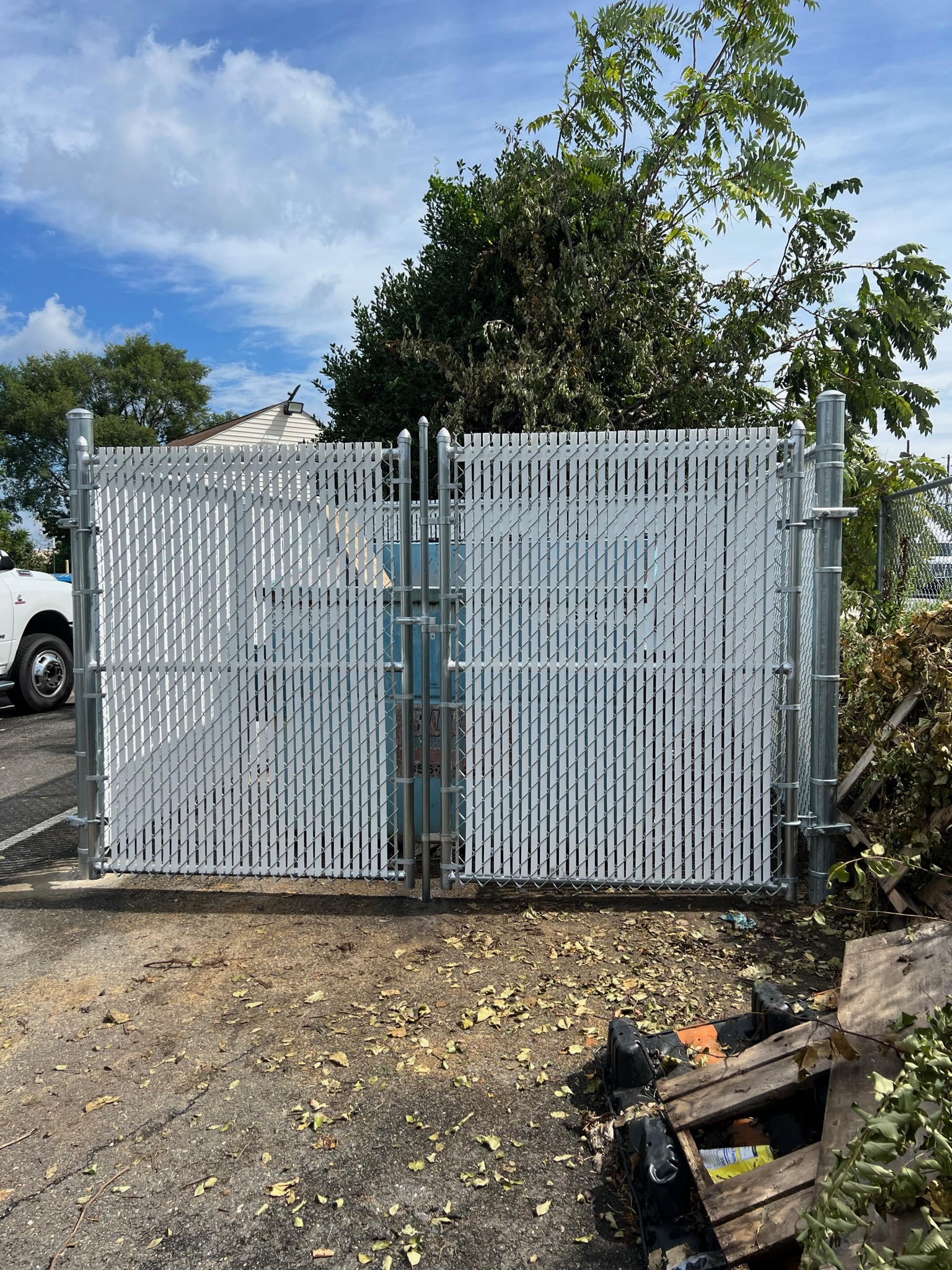 Chain link fence installation