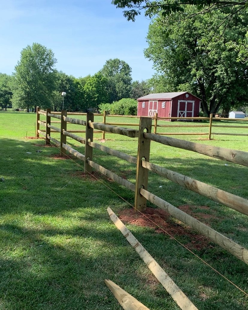 Wood fence installation 16