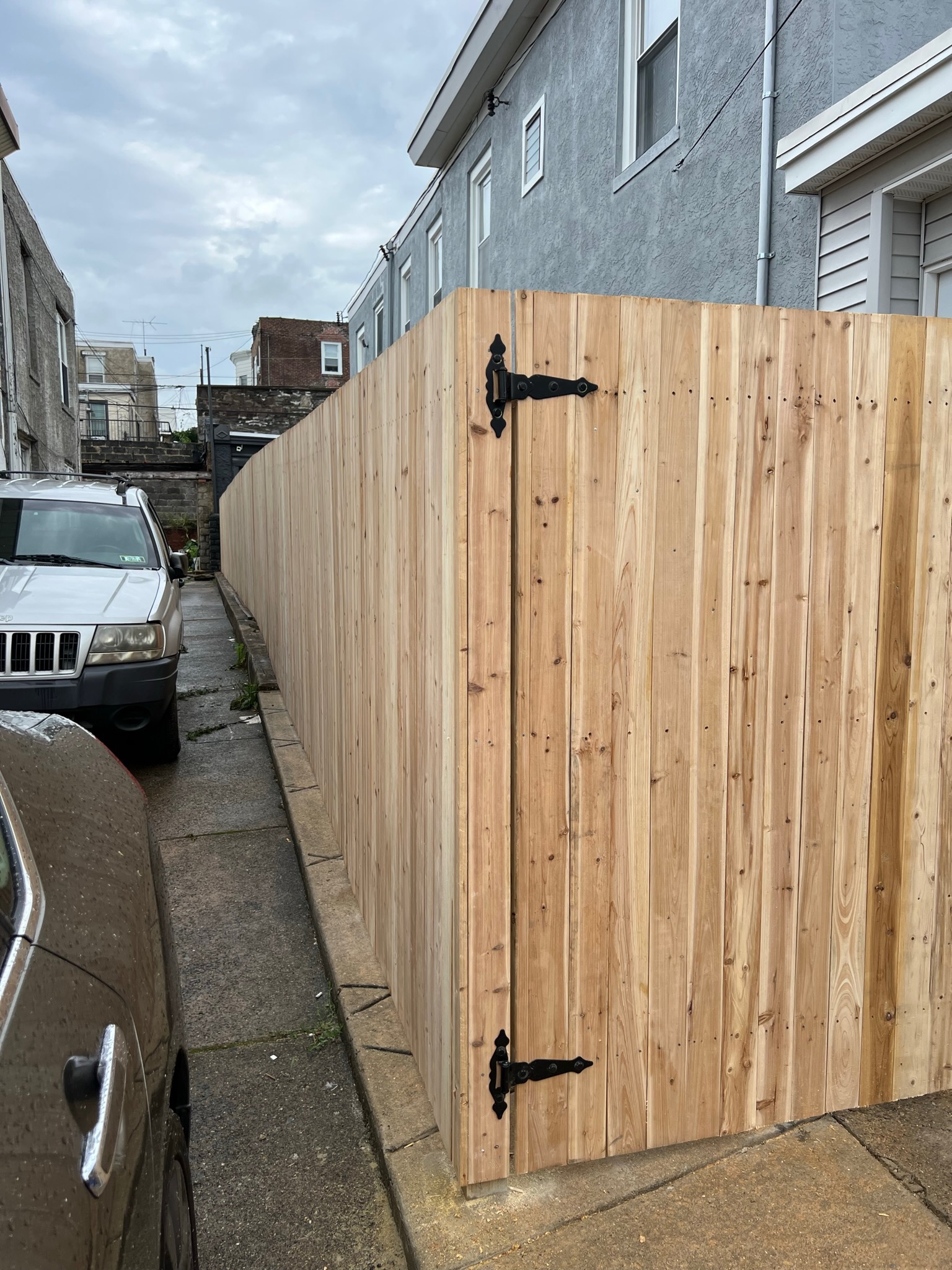 Wood fence installation 12