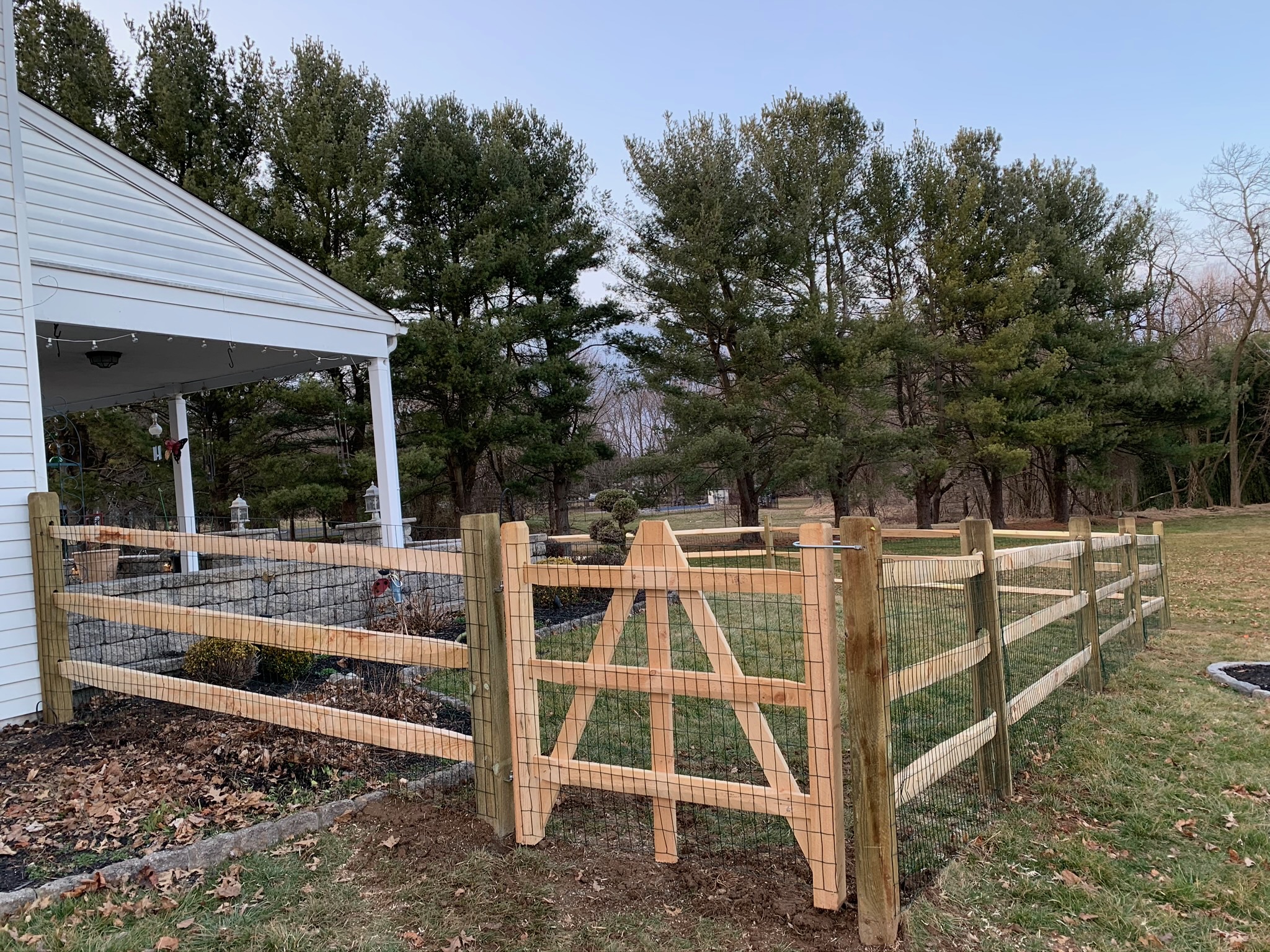 Wood fence perspective
