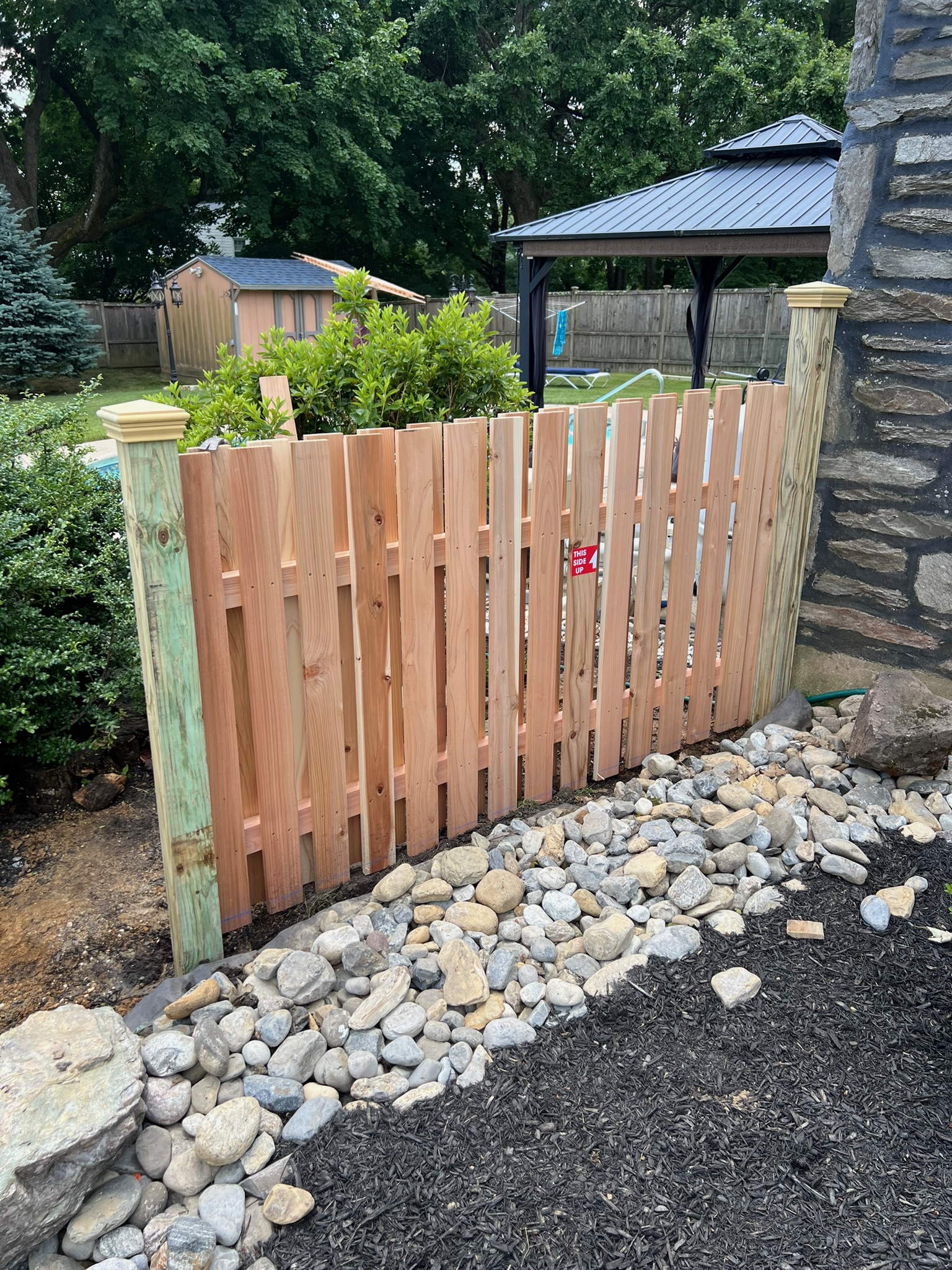 Double arched wood gate